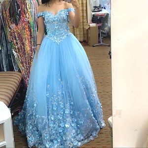 Beautiful hand stitched prom dress with the most gorgeous detailing.